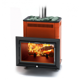 Дровяная печь для бани TMF Витрувия Inox БСЭ терракота